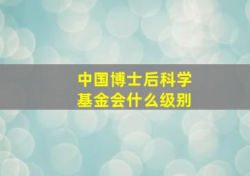 中国博士后科学基金会什么级别