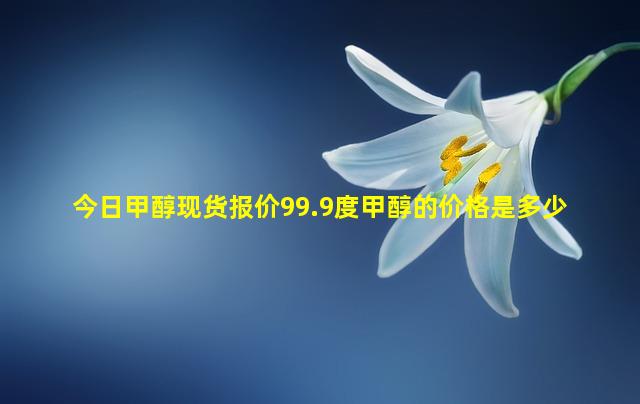 今日甲醇现货报价99.9度甲醇的价格是多少