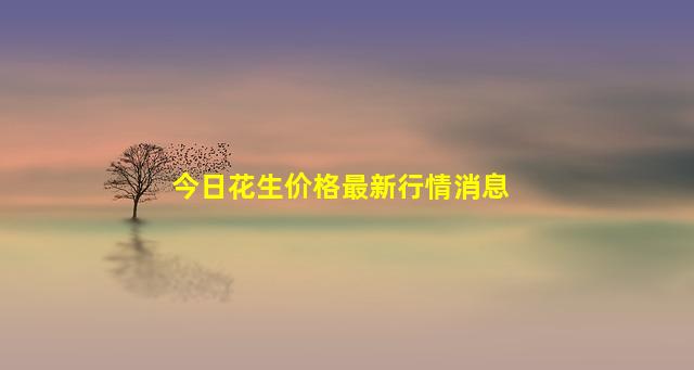 今日花生价格最新行情消息