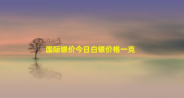 国际银价今日白银价格一克