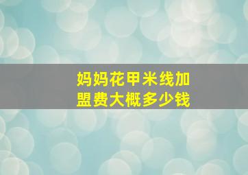 妈妈花甲米线加盟费大概多少钱