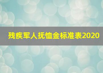 残疾军人抚恤金标准表2020