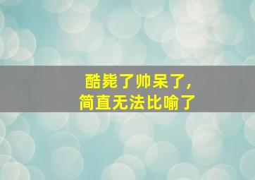 酷毙了帅呆了,简直无法比喻了