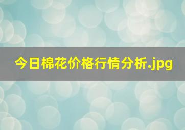 今日棉花价格行情分析